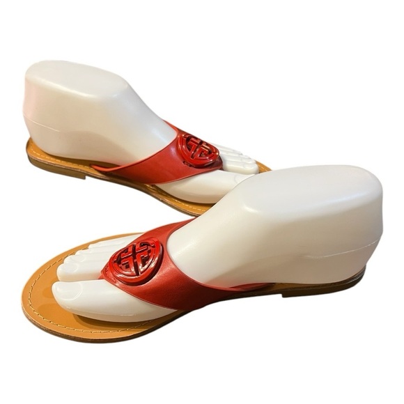Pierre Dumas Red Leather Thong Tami-2 Sandals Size 7M - Picture 4 of 9